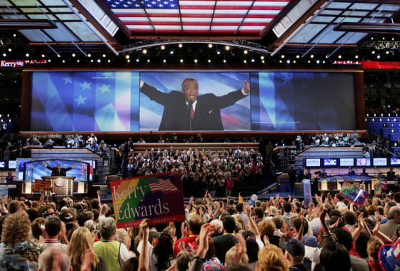 The Rev. Al Sharpton speaks to delegates during the Democratic National Convention in Boston in 2004. 