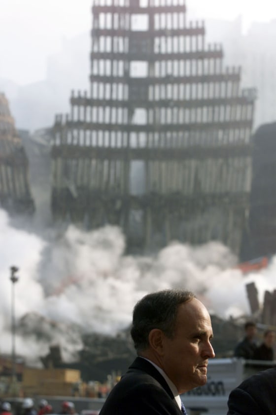New York City Mayor Rudolph Giuliani is seen at th