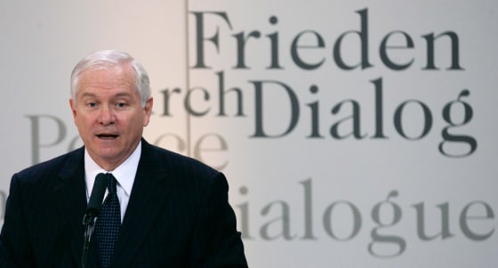 US Defence Secretary Gates holds his speech during the 43rd Conference on Security Policy in Munich