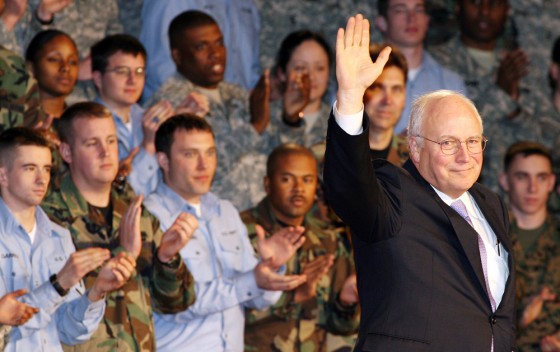 US Vice President Dick Cheney (R) is wel