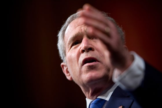 US President George W. Bush speaks at th