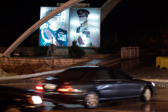 A car carrying Iraqi President Jalal Talabani arrives at the al-Hussein Medical Center in Amman, Jordan late Sunday.