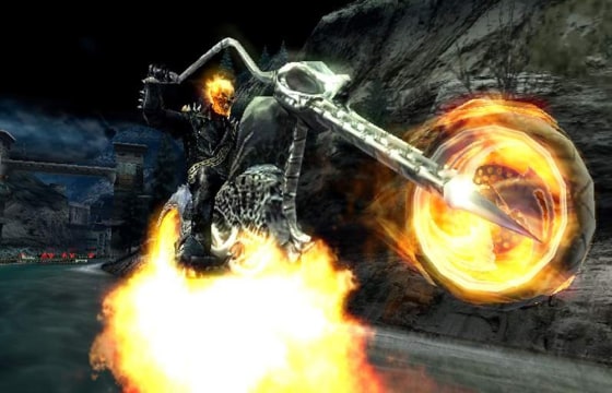 Johnny Blaze pops a wheelie in the video game "Ghost Rider." Unfortunately, the game offers redeeming value for prospective players. 