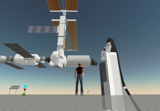 A virtual space shuttle and international space station have been built to scale for Second Life avatars to explore in "low Earth orbit."