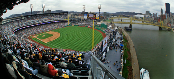 Fans have been flocking to the new-model ballparks, as this sellout crowd did at PNC Park in Pittsburgh to watch the Pirates' home opener against the St. Louis Cardinals earlier this month.