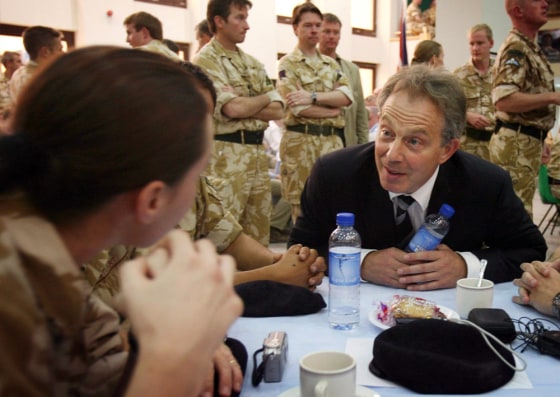 Britain's Prime Minister Tony Blair spea