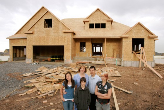 When finished, the Astle family's new home will have four big bedrooms, 3 1/2 bathrooms and a three-car garage. "Our kids have more stuff. They need more living space," said mother Valerie Astle.