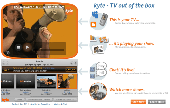 Kyte, a free service that lets users create, share and view personalized content, has been in beta mode since last April. 