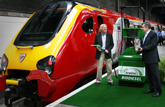 Sir Richard Branson (L) and British Chan