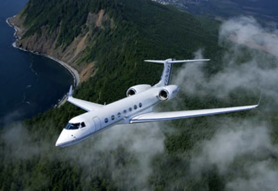Gulfstream's fastest private jet, the G550, can reach speeds of 675 miles per hour. It can carry eight passengers and features a wireless LAN, satellite communications system for telephone calls, DVD player, two LCD screens, and temperature control within the cabin.
