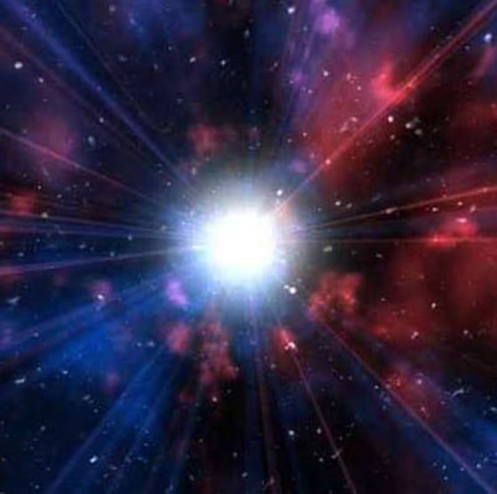 An artist’s conception shows the exploding star.