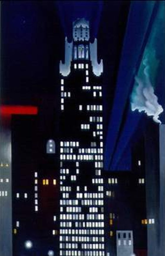 File image shows the 1927 painting by Georgia O'Keeffe, "Radiator Building -- Night, New York." 