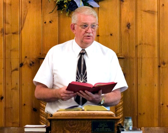 The Rev. Danny Fleming preaches at Big Isaac United Methodist Church in Big Isaac, W.Va. on May 20, 2007. Fleming, a part-time pastor, holds a full-time job with the U.S. Army in Clarksburg, W.Va., while he ministers to two churches some Sundays and three churches on other Sundays.