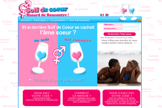 Soif de Couer wine lets Web surfers get love drunk.