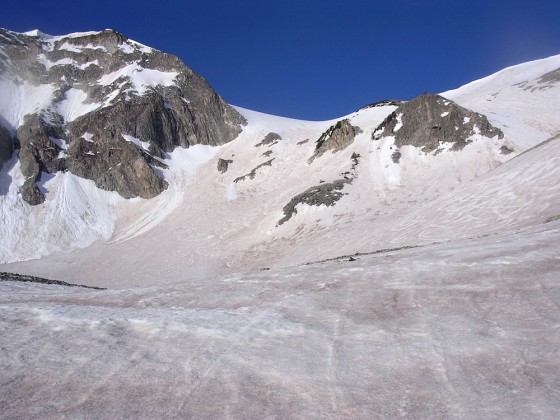 Desert dust coats the snows of Mount Sopris in Colorado's Elk Range on May 16, 2007. Dust reduces snow's reflectivity and causes snow to melt weeks earlier in the spring, according to a new study. 