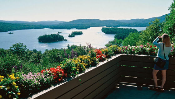 The Adirondack Museum overlooks spectacular Blue Mountain Lake in Blue Mountain Lake, N.Y.