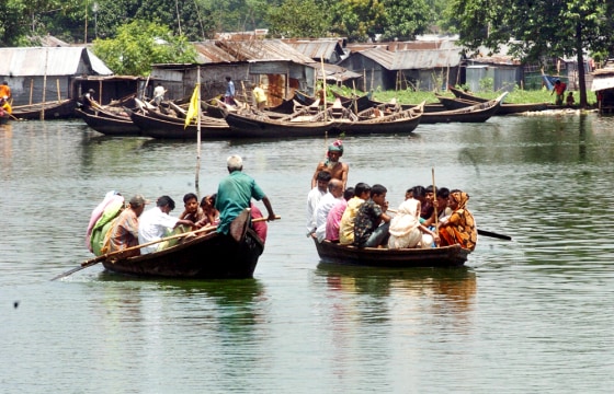 Flooding continued across Bangladesh this week, including this neighborhood in the capital Dhaka.