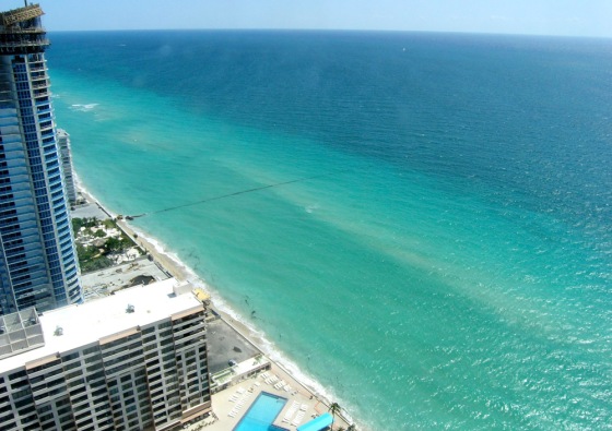 This&nbsp;beach in Broward County, Fla., is seen before it was rebuilt with sand dredged from the ocean. The costs and negative impact of dredging has officials looking at crushed glass as an alternative to natural sand.