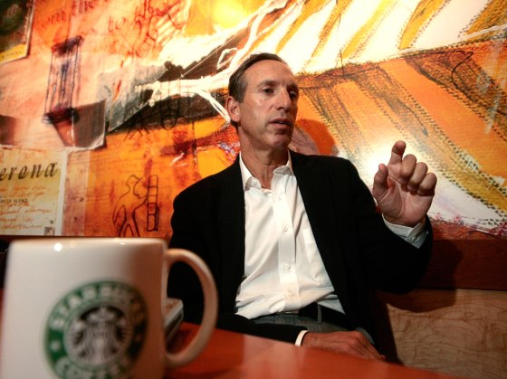 Starbucks's chairman Howard Schultz speaks during an interview with Reuters in Mexico City