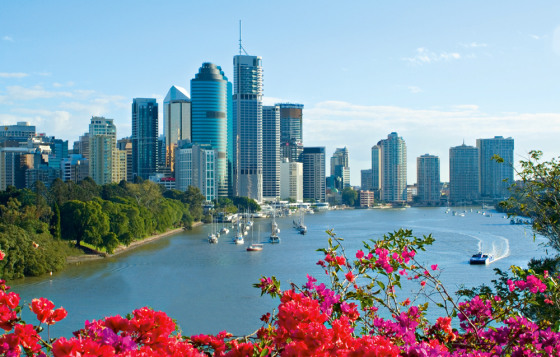 A view from downtown Brisbane from the Story Bridge.