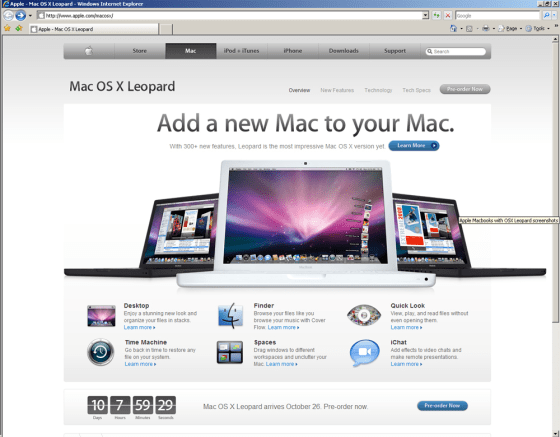 Mac 'Leopard' to go on sale Oct. 26