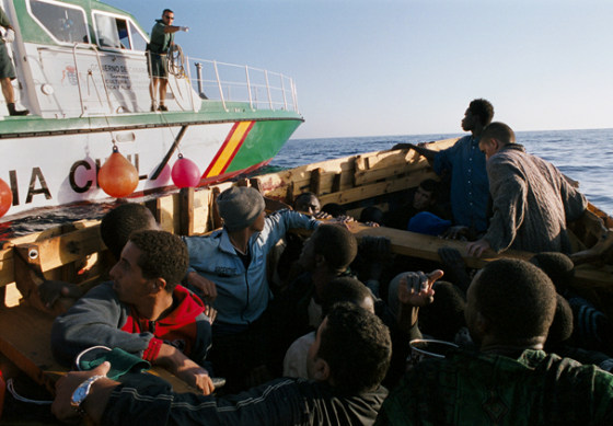 Migrants from Africa are intercepted off the coast of Spain.