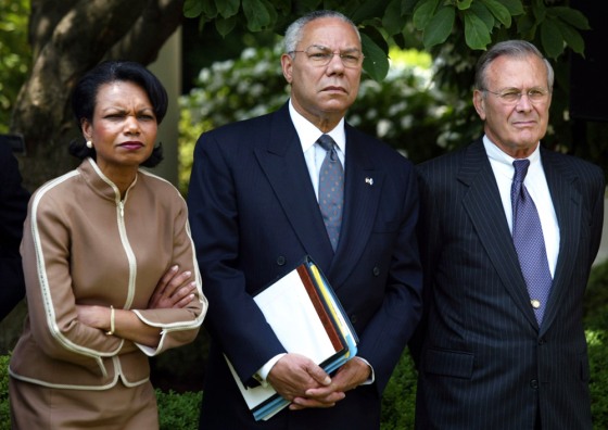 BUSH KARZAI RICE POWELL RUMSFELD
