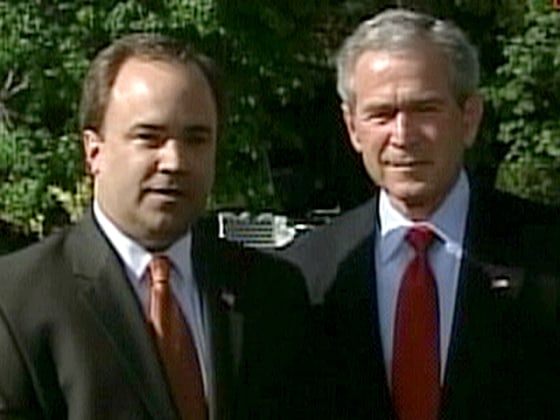 President Bush stood by his former press secretary, Scott McClellan, as they announced the spokesman's resignation last April.