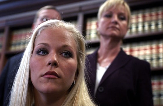 Debra LaFave and her mother, Joyce Beasley (right), at a March press conference