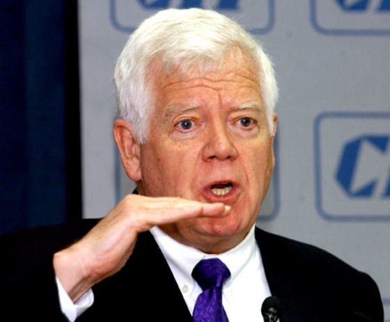 US Congressman Jim McDermott gestures wh