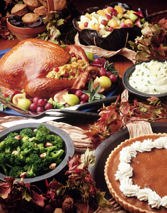 The average Thanksgiving meal for 10 will cost about $36 and pack on a carb-laden 3,000 calories per person. Snack during the day and you can hit a diet-busting 4,500 calories.