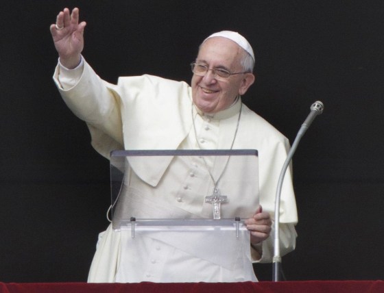 Image: Pope Francis during the traditional sunday Angelus prayer