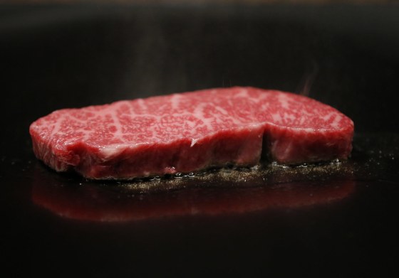 Beef prices are sizzling hot thanks to cold weather. The price of choice-grade U.S. beef at wholesale set a new high.