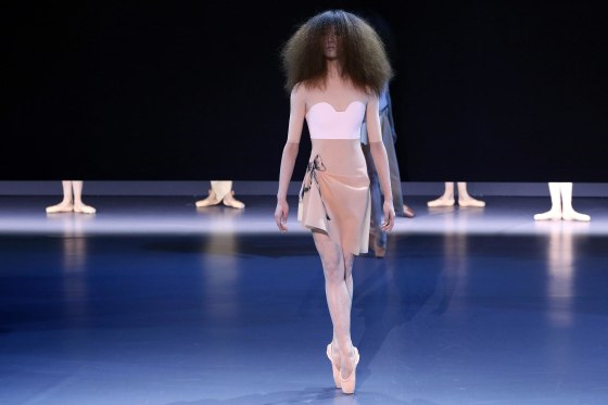 Image: A model presents a creation by Viktor&Rolf