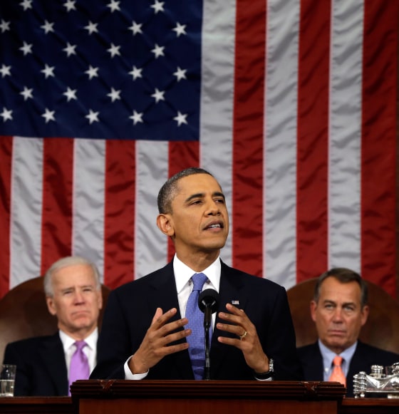 Image: President Barack Obama speaks during the 2013 State of the Union