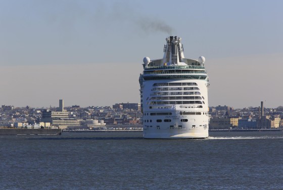 Image: The Explorer of the Seas cruise ship returns to port after hundreds of passengers became ill.