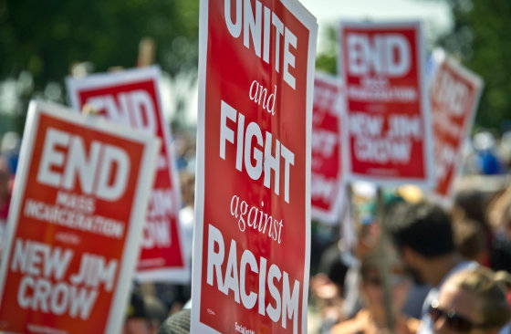 Image: People commemorate the 50th anniversary of the March on Washington