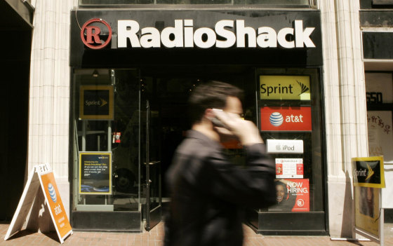 A man walks past a RadioShack retail store on Market Street in San Francisco