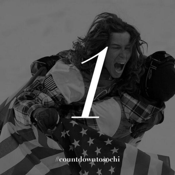 Photo tweeted by two-time gold medalist Shaun White on eve of the Olympic games in Sochi