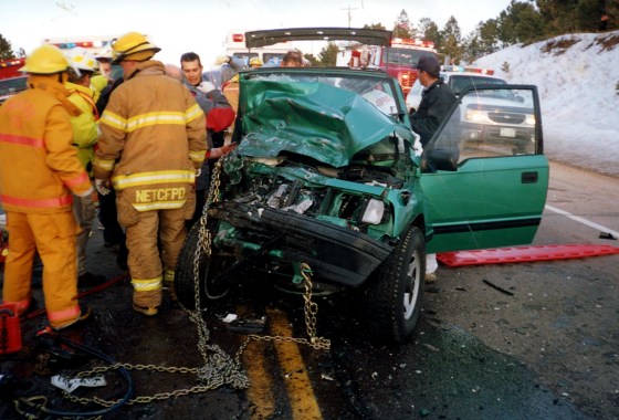 Image: A rescue team works to extract Lukas Myers