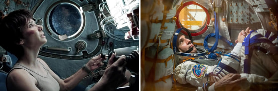 Image: Sandra Bullock in Gravity | NASA astronaut Rick Mastracchio