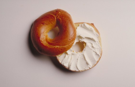 Bagel with cream cheese.