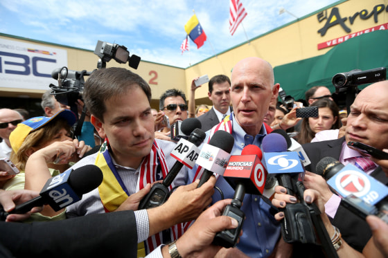 Image: Sen. Rubio And Florida Gov. Scott Discuss Venezuela's Unrest Effect On Florida Families