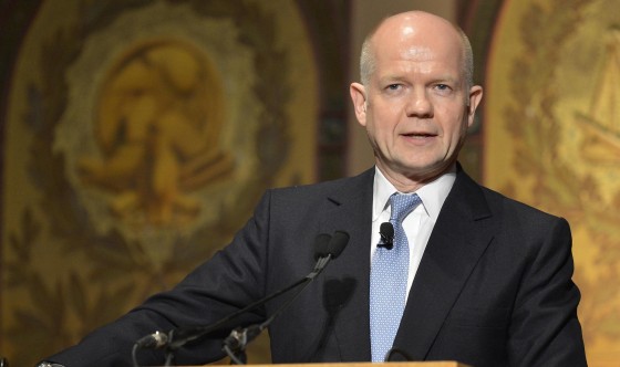 Image: Britain's Foreign Secretary Hague makes remarks at Georgetown University in Washington
