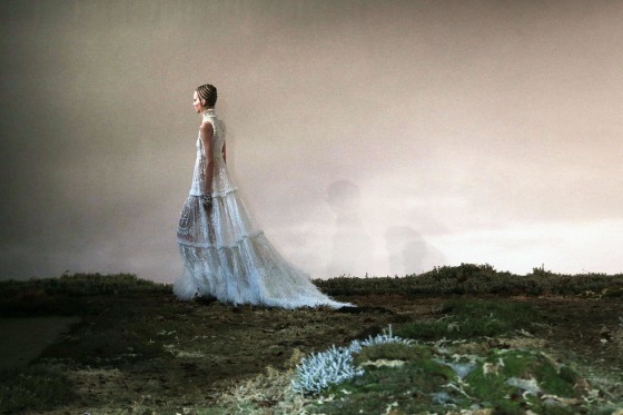 Image: A model presents a creation for Alexander McQueen during Paris Fashion Week