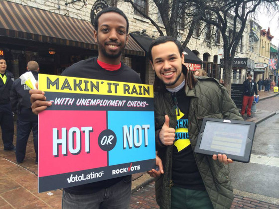 Voto Latino and MTV's Rock the Vote launched TrendUrVoice, an online voter registration campaign, at SXSW in Austin, Texas.