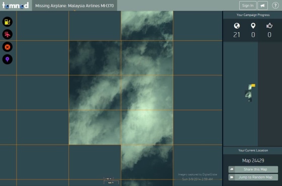 A picture of the Tomnod map as it looks when working.