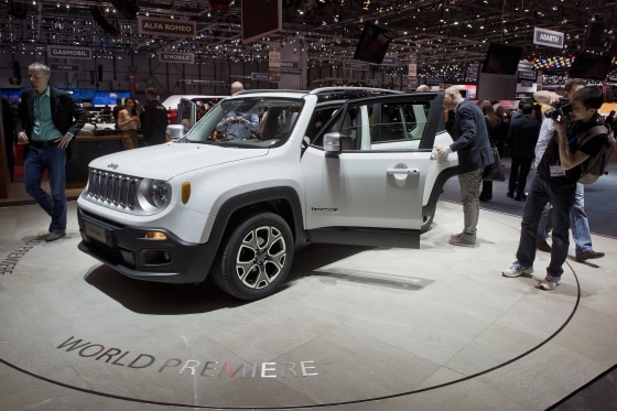 The new Jeep Renegade debuts at the Geneva International Motor Show on March 4, 2014.