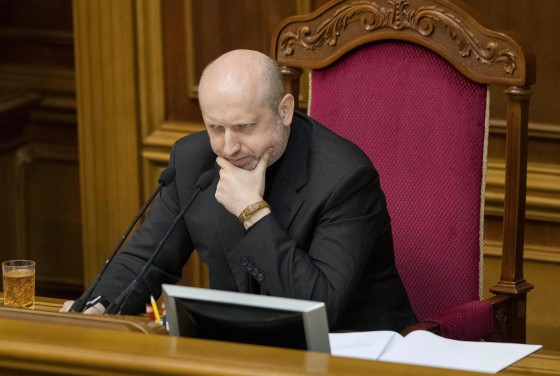 Image: Ukraine's acting President Turchinov attends a parliament session in Kiev