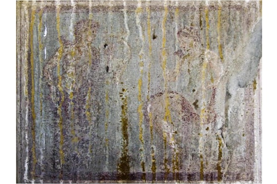 Image: Stolen fresco at archeological site in Pompeii
